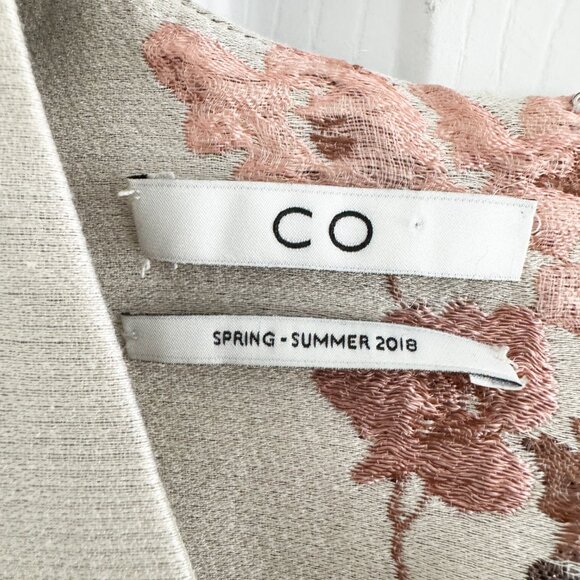 CO Pink Floral Jacquard Dress in Beige, size Medium (Fits size Small) - Picture 4 of 10